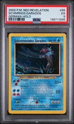 Pokemon Schimmerndes Garados (Shining Gyarados) GERMAN 65/64 Neo Revelation PSA5 - Image 1
