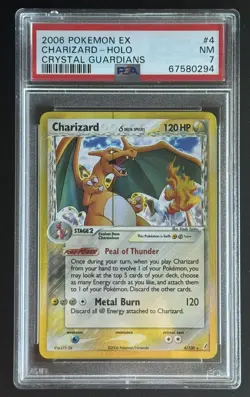 Pokemon Charizard Delta Species Holo Card 4/100 Crystal Guardians Series PSA 7 - Image 1