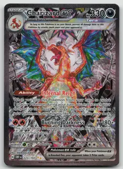 Pokemon TCG Sv03: Obsidian Flames Charizard EX Holo Card 223/197 NM - Image 1