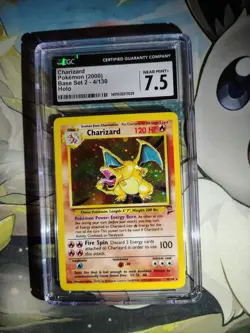 Charizard Base Set 2 4/130 CGC 7.5 Pokemon 2000 Holo Near Mint+ With Half Swirl - Image 1