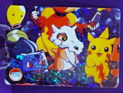 POKEMON POCKET MONSTERS VENDING PRISM STICKER 350 PIKACHUI CUBONE - Image 1