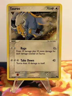 Pokemon TCG 2005 Tauros 5/17 Holo Rare Pop Series 2 - Swirl - Image 1