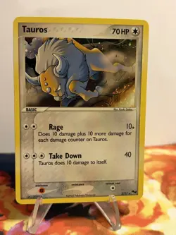 Pokemon TCG 2005 Tauros 5/17 Holo Rare Pop Series 2 - Swirl - Image 2