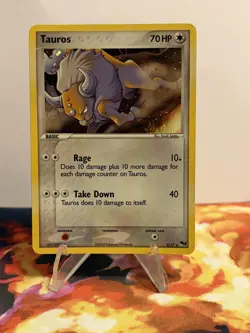 Pokemon TCG 2005 Tauros 5/17 Holo Rare Pop Series 2 - Swirl - Image 3