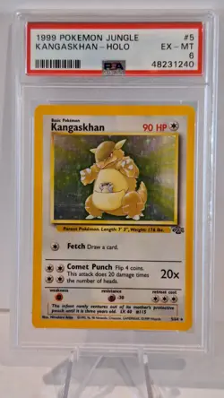 Pokemon Kangaskhan Jungle 5/64 Holo Unlimited Holo Rare PSA 6 EX-MT - Image 1