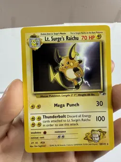 Pokemon Lt. Surge's Raichu Gym Heroes 28/132 Unlimited Non Holo Rare - Image 3