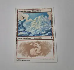 MTG Snow Covered Mountain White Border Mystery Booster 2 LP Land Card - Image 1