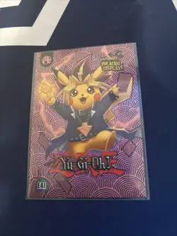 Yu-Gi-Oh! (Pikachu) #E41 - Purple Holo Box Hit - Pikachu Cosplay - Pokemon Card - Image 1