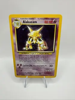 Pokemon TCG Alakazam Base Set Holo Card 1/102 Unlimited Rare NM- - Image 1
