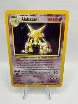 Pokemon TCG Alakazam Base Set Holo Card 1/102 Unlimited Rare NM- - Image 2