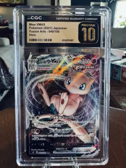 ✨✨ CGC 10 Pristine Mew VMAX 040/100 Fusion Arts Holo Pokemon Card Japanese - Image 1