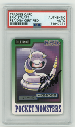 PSA Signed Eric Stuart Ekans Carddass 1997 Pokemon Pocket Monsters Vending Card - Image 1