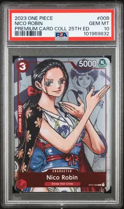 2023 ONE PIECE PREMIUM CARD COLLECTION 25TH EDITION #008 NICO ROBIN PSA 10 - Image 1