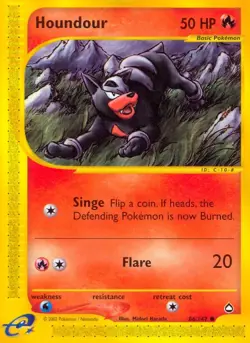 Houndour 86/147 Common Aquapolis Pokemon Card - Image 1