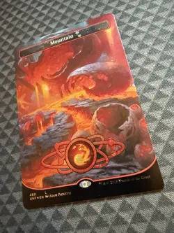 MTG Mountain #489 Galaxy Foil Borderless Basic Land Unfinity (UNF) - Image 2