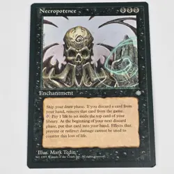 MTG Ice Age Necropotence Magic The Gathering Card Enchantment 1995 - Image 1