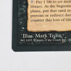 MTG Ice Age Necropotence Magic The Gathering Card Enchantment 1995 - Image 2