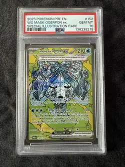 2025 Pokemon Prismatic Evolutions Wellspring Mask Ogerpon EX #152/131 SIR PSA 10 - Image 1