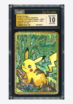 Pokemon CGC 10 GEM AUTO 10 Grass Energy Holo Msing 2023 #GRA CLF JPN - Image 1
