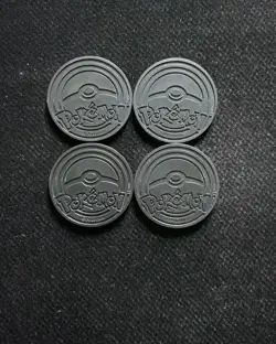 Pokemon TCG Blastoise Ditto Glow in the Dark Coins Cyan Purple Lot*4 -LU57 - Image 2