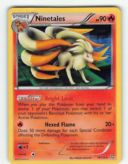 NINETALES 19/124 HOLO RARE DRAGONS EXALTED POKEMON HP - Image 2