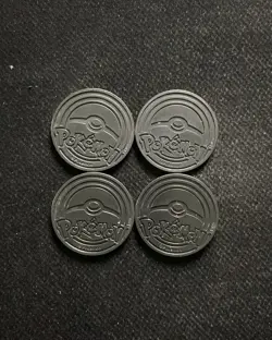Pokemon TCG Kyogre Gengar Zekrom Glow in the Dark Coins Cyan Purple Lot*4 -LU57 - Image 2