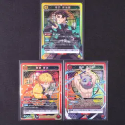 Union Arena Demon Slayer Tanjiro Zenitsu Inosuke set UA05BT/KMY-1-008/071/079 SR - Image 1