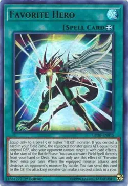 Yugioh! Favorite Hero - LED6-EN015 - Ultra Rare - 1st Edition Near Mint, English - Image 1