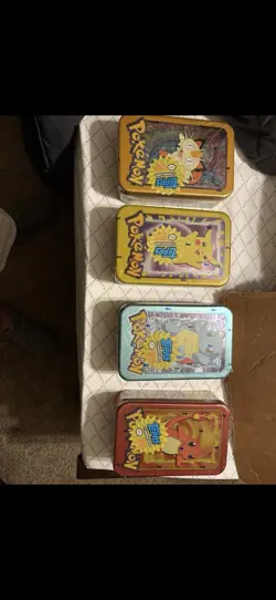 RARE Topps Pokemon Cards Set Factory Sealed Tins, TV Edition 1999 Pikachu - Image 1