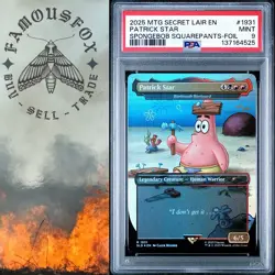 2025 Patrick Star MTG SpongeBob Secret Lair Foil Borderless Card PSA 9 Mint - Image 1