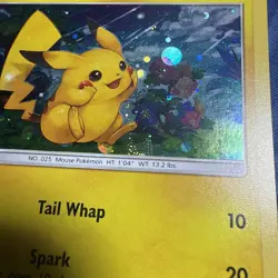 Pokemon Card Pikachu SM86 Cosmo Holo Black Star Promo LP SWIRL - Image 2