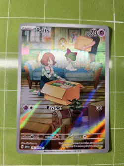 Pokemon TCG Ralts Scarlet & Violet Base Set Holo Illustration Card 211/198 - Image 1