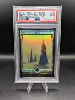 2019 Magic The Gathering Snow-Covered Forest PSA 9 - Image 1