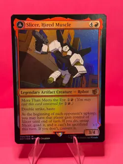Slicer, Hired Muscle - BOT - Transformers - Foil Mythic - NM - MTG - Image 1