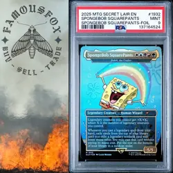 2025 MTG SECRET LAIR DROP #1932 SPONGEBOB SQUAREPANTS FOIL PSA 9 MINT - Image 1