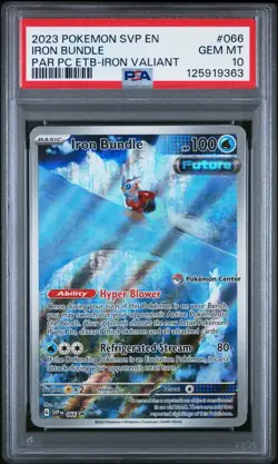 Pokemon Iron Bundle 2023 Paradox Rife Pokemon Center ETB Promo #066 PSA 10 - Image 1