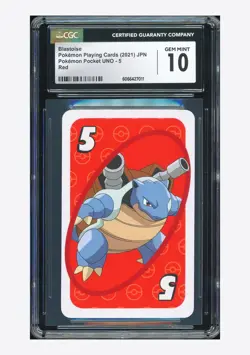 Pokemon CGC 10 GEM MINT Blastoise Red 2021 Pokemon Pocket Uno Japanese - Image 1