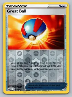 Pokemon TCG Crown Zenith Great Ball #132 Reverse Holo - Image 1