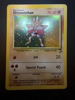 2000 Pokemon Base Set 2 Holo #8 Hitmonchan - Image 1