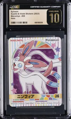 2023 POKEMON SCARLET & VIOLET STICKERS MARUMIYA SYLVEON HOLO CGC 10 PRISTINE - Image 1
