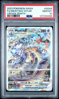 PSA GEM MT 10 - Fa/Mewtwo Vstar GG44 Pokemon Sword And Shield Crown Zenith - Image 1