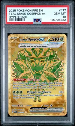 Prismatic Evolutions Teal Mask Ogerpon EX GOLD PSA 10 - Image 1
