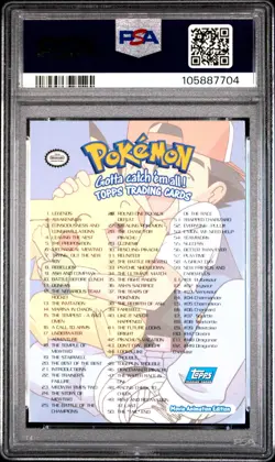 1999 TOPPS POKEMON THE MOVIE EDITION CHECKLIST-RAINBOW FOIL MOVIE EDITION PSA 8 - Image 2