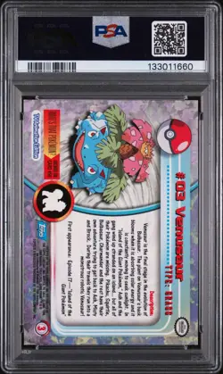 PSA 8 Venusaur #3 Topps Pokemon T.V. Rainbow Foil Card - Image 2