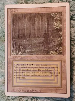 Magic the Gathering Rare Card - Dual Land - Bayou - Image 1