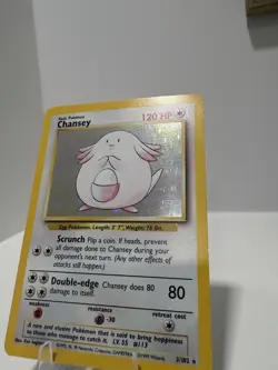 Chansey 3/102 Pokemon Card TCG Base Set Unlimited Holo MP - Image 3