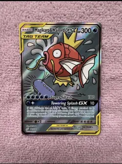 Pokemon SM Team Up Holo Card Magikarp Wailord GX Alternate Full Art 161/181 - Image 1