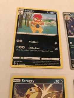 Lot Of 9 Scraggy and Scrafty Pokemon Cards - Image 4