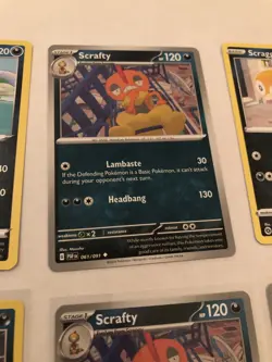 Lot Of 9 Scraggy and Scrafty Pokemon Cards - Image 5