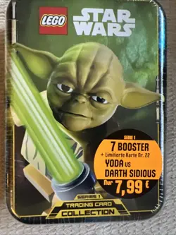 LEGO Star Wars 2018 Rare Trading Cards Series 1 Yoda European Tin - EU Tin New - Image 1